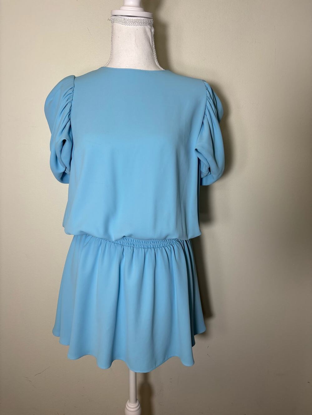 Amanda Uprichard Light Blue Short Sleeve Mini Dress Sz XS